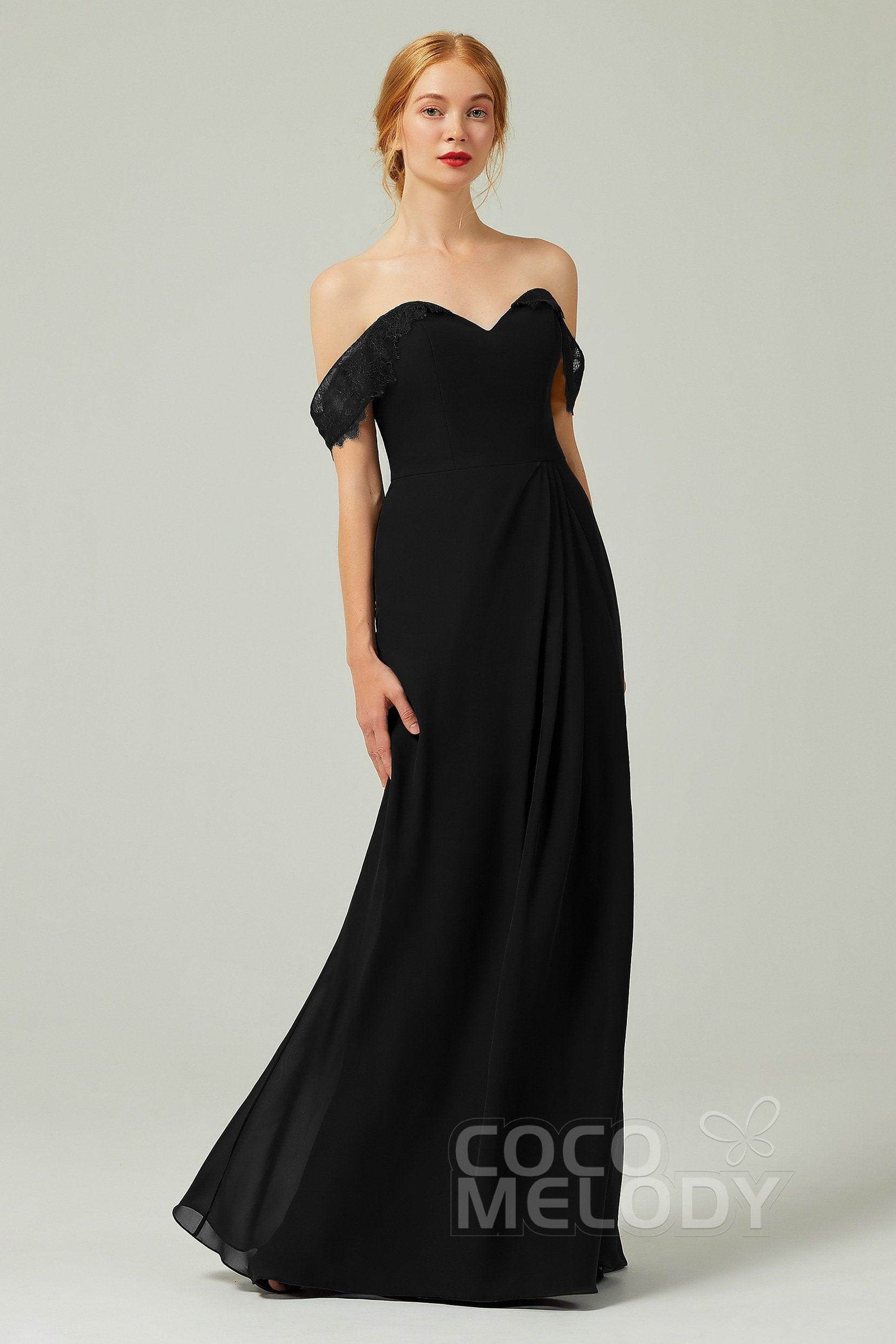 Sheath-Column Floor Length Chiffon Bridesmaid Dress Formal Dresses CB0338 - COCOMELODY